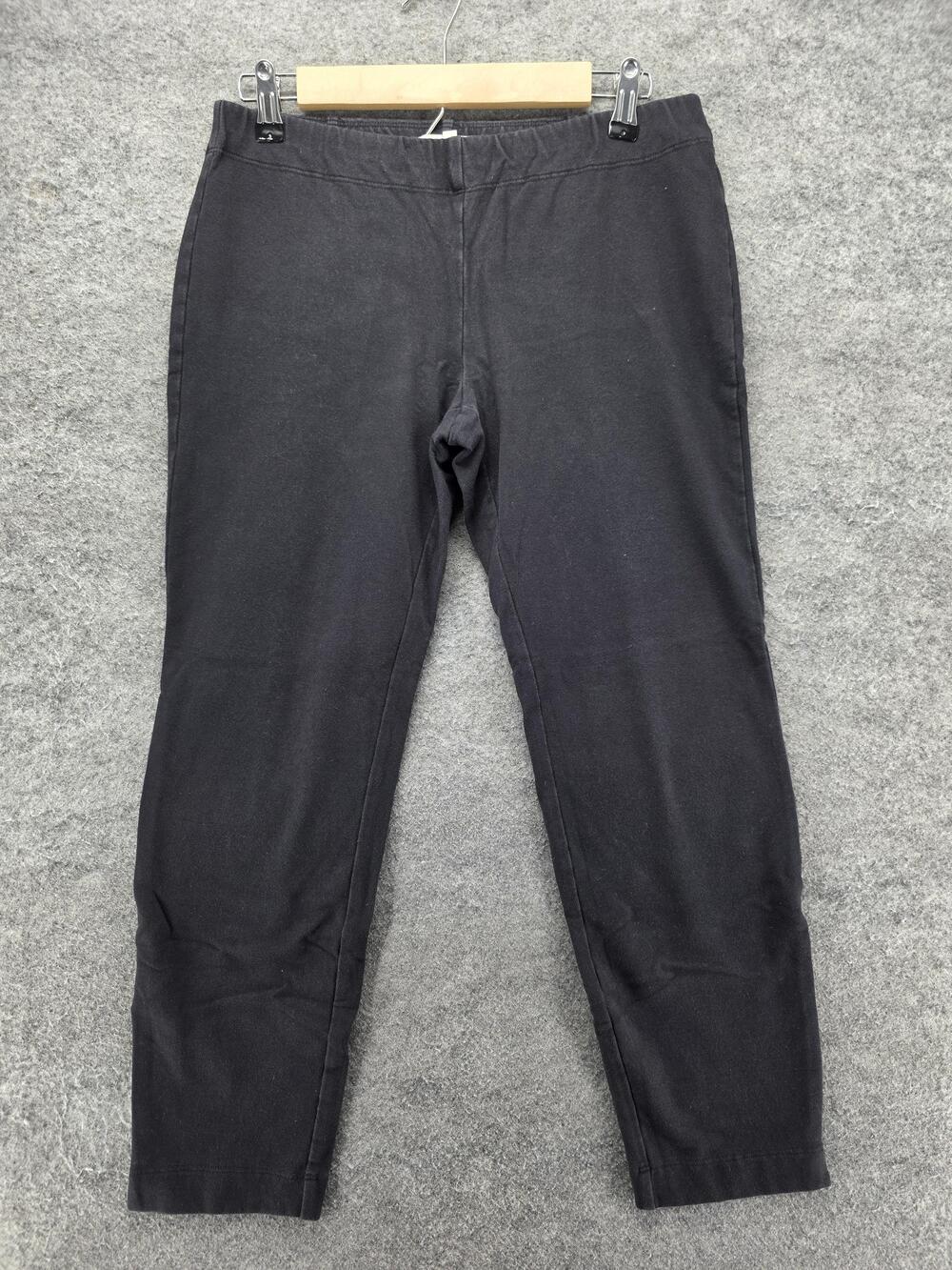 Eileen Fisher Pants Womens S Black Ankle Knit Slim Pull On Elastic Waist 25 In